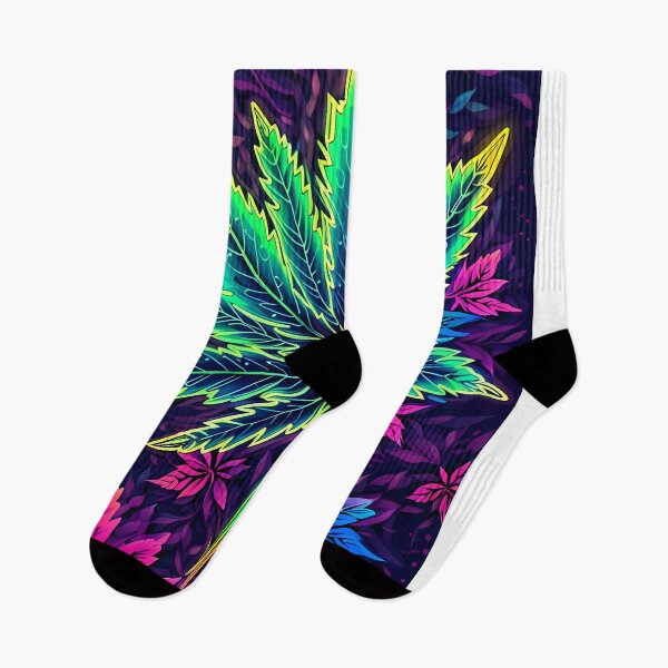 Item preview, Psychedelic Electric RGB Marijuana Pot Leaf Black Poster 2 of 4 designed and sold by wojysmokes.