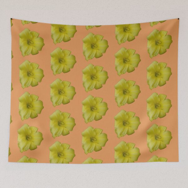 Item preview, Yellow Lily - orange background designed and sold by Louise-Mae.