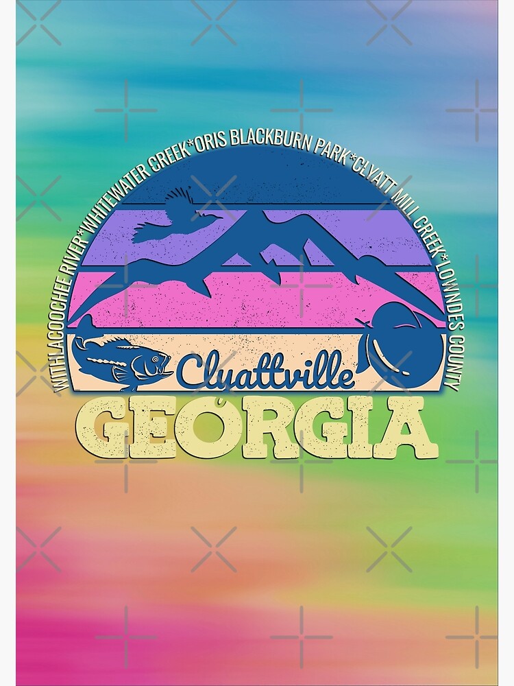 Clyattville Georgia Sunset Retro Vintage Local Pride Logo