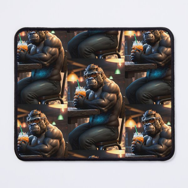 Item preview, a cool gorilla having a cold drink in the bar designed and sold by Pelzi100.