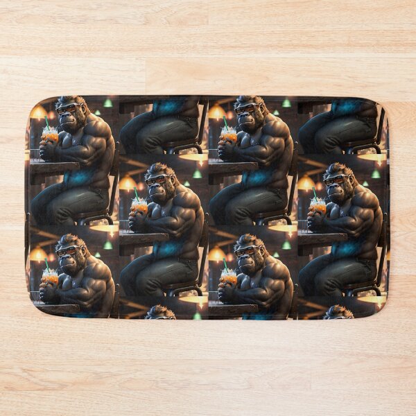 Item preview, a cool gorilla having a cold drink in the bar designed and sold by Pelzi100.