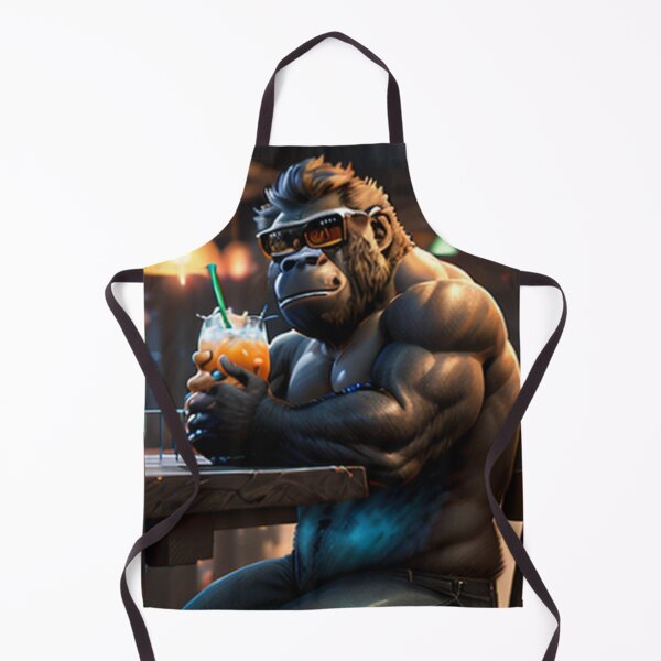 Item preview, a cool gorilla having a cold drink in the bar designed and sold by Pelzi100.