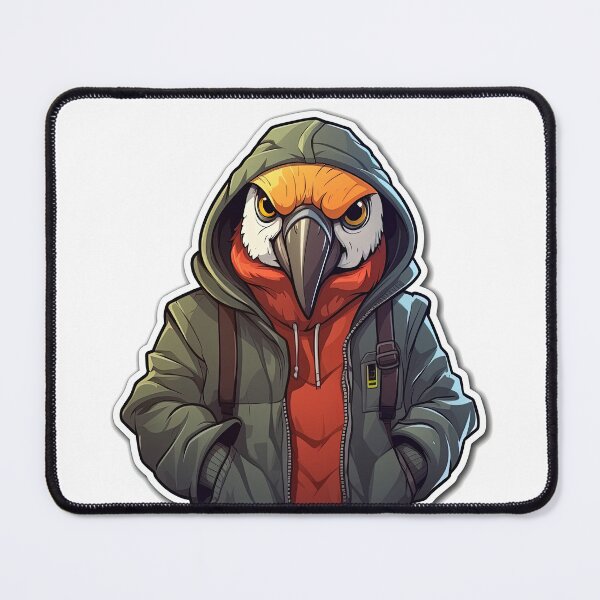 Item preview, Cool Macaw in casual clothing designed and sold by Sidewayanimals.