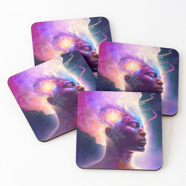 Item preview, African man connecting to universe, 3rd-eye chakra glowing designed and sold by Caphira.