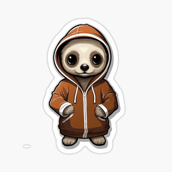 Vista previa del artículo con la obra «Cool Meerkat en ropa casual», diseñado y vendido por Sidewayanimals.
