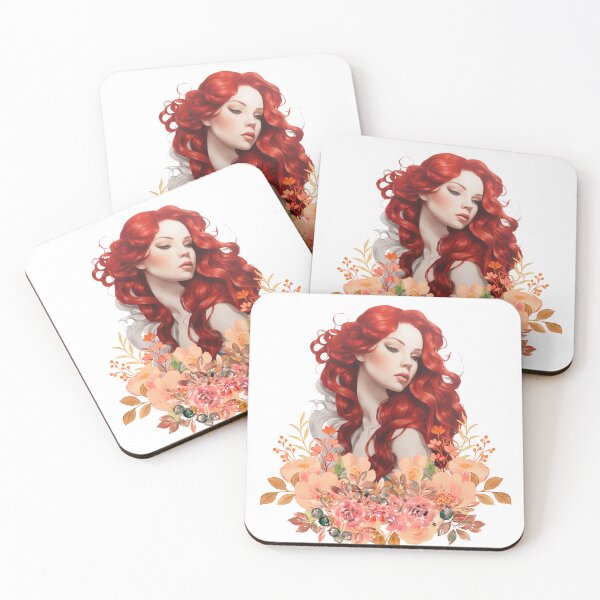 Item preview, Beautiful Red Haired Flowered Ondine designed and sold by SirenasWorld.