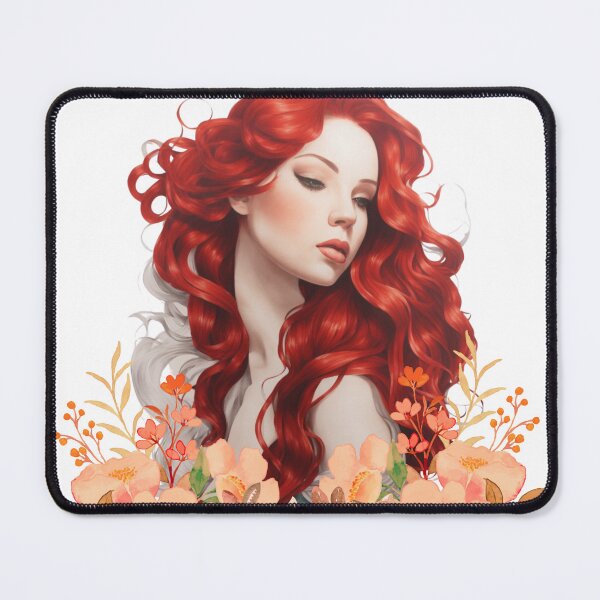 Item preview, Beautiful Red Haired Flowered Ondine designed and sold by SirenasWorld.