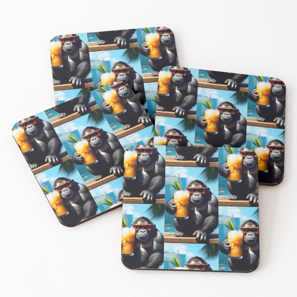 Item preview, a cool gorilla having a cold drink designed and sold by Pelzi100.