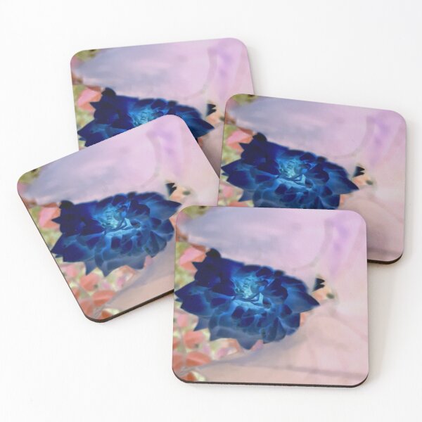 Item preview, blue rose behind a veil of leaves designed and sold by Gabriel BOCQUAIRE.