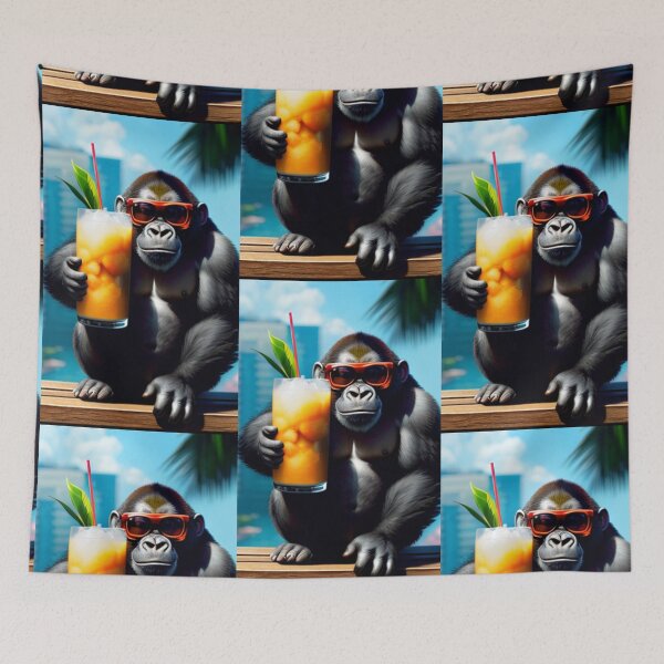 Item preview, a cool gorilla having a cold drink designed and sold by Pelzi100.