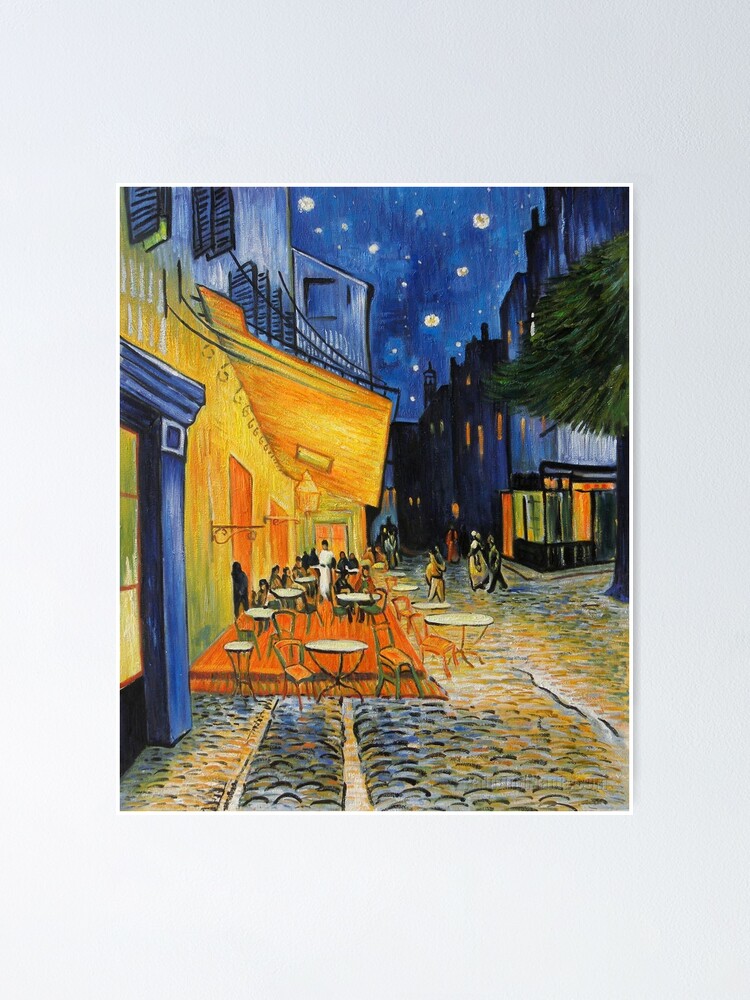 Van Gogh - Café Terrace at Night Poster - Café in city 