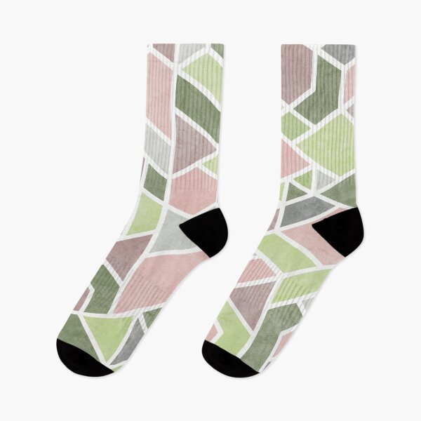 Item preview, Stained Glass Geometric Green and Pink designed and sold by EmeraldOwl57.