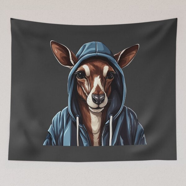 Item preview, Cool Okapi in casual clothing designed and sold by Sidewayanimals.