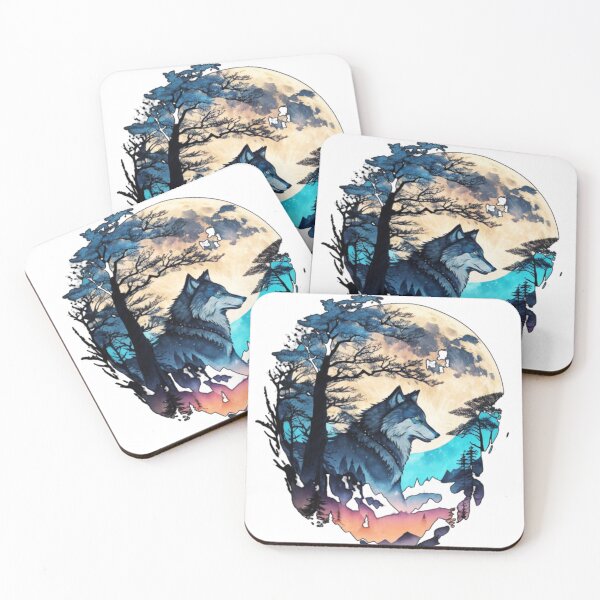 Item preview, Mountain Wolf Dreams, Vibrant Wolf in Majestic Mountains - Embrace the Wild. Explore our Colorful Collection of Nature's Spirit. Howl with Style designed and sold by irosh madushan.