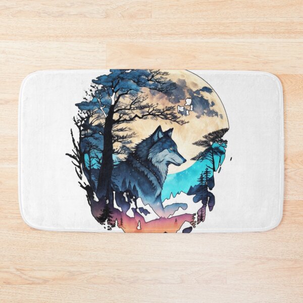 Item preview, Mountain Wolf Dreams, Vibrant Wolf in Majestic Mountains - Embrace the Wild. Explore our Colorful Collection of Nature's Spirit. Howl with Style designed and sold by irosh madushan.