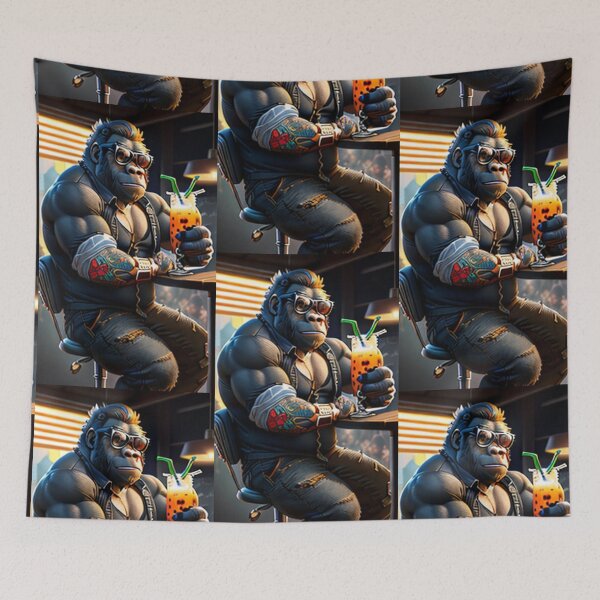 Item preview, a cool gorilla sitting in a bar designed and sold by Pelzi100.