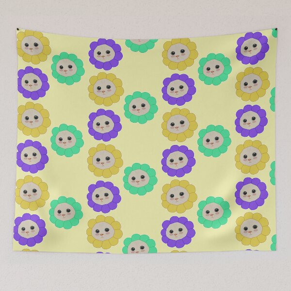 Item preview, Cute cats with flower accessory designed and sold by Cute-Treasure.