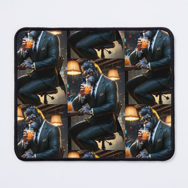 Item preview, a cool gorilla with a suit having a drink designed and sold by Pelzi100.