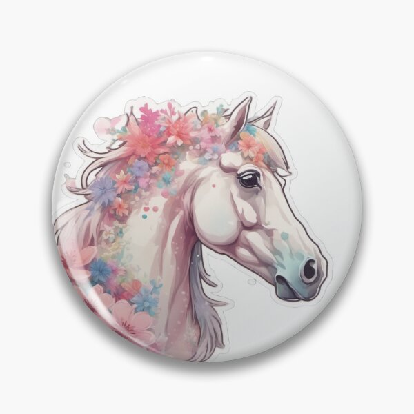 Item preview, Enchanting Equine Blooms - Cute Horse with Flowers designed and sold by PretoLuz.