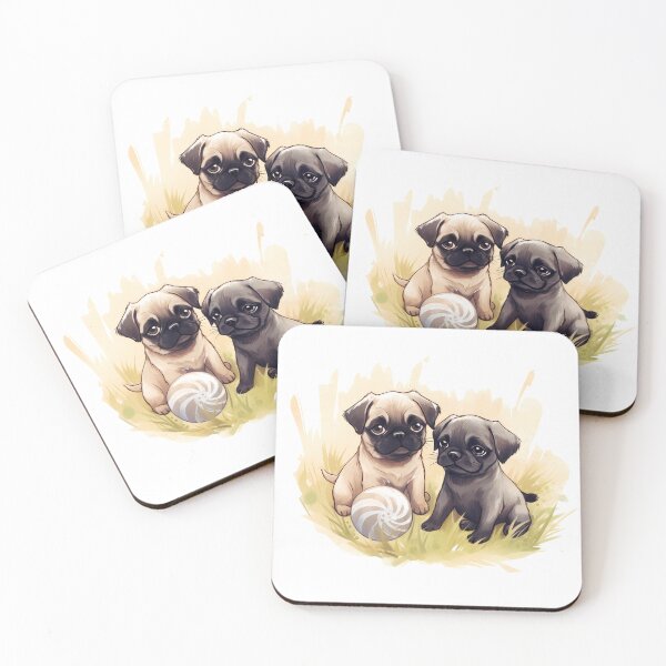Item preview, Pug Puppies-Watercolor designed and sold by Jdelgado813.