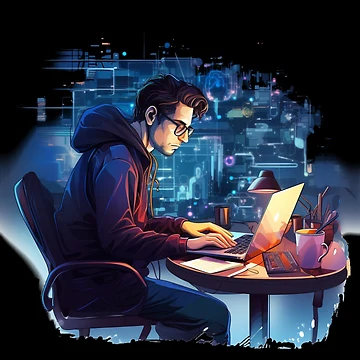 Artwork thumbnail, Programmer coder - developer programming coding by Mateusz Majcherek