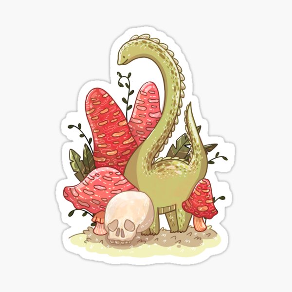 Mushroom Dino Sticker for Sale by Designed-by-Jen