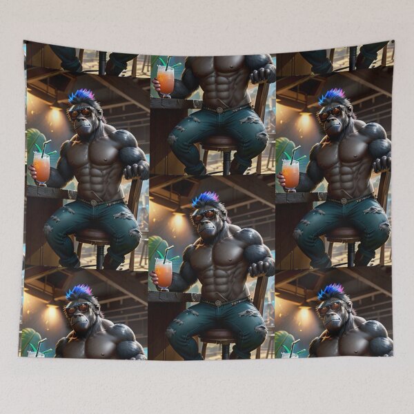 Item preview, a cool and strong gorilla sitting in a bar designed and sold by Pelzi100.
