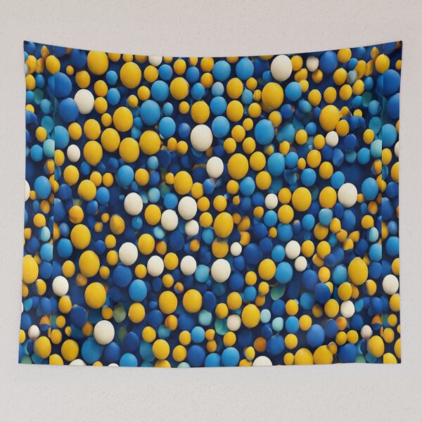 Item preview, yellow, white, blue small ball pattern multi color  designed and sold by Md Rashid  Hasan.