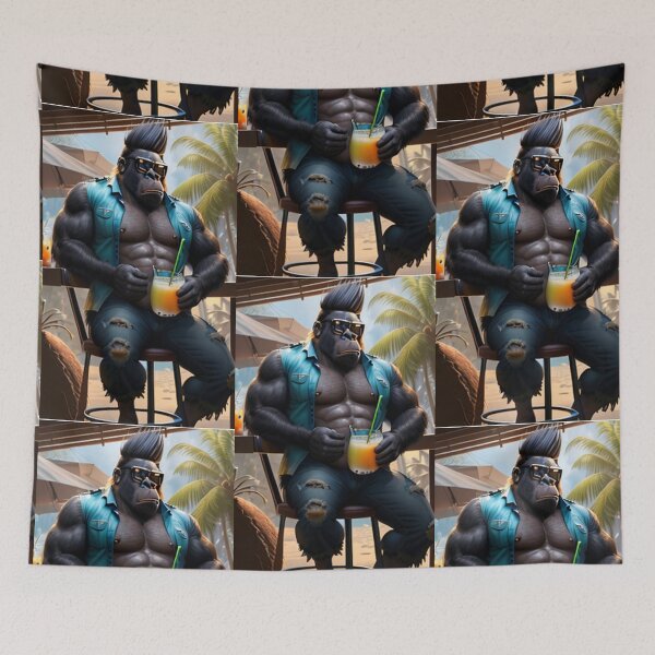 Item preview, a cool and strong gorilla sitting in a bar designed and sold by Pelzi100.