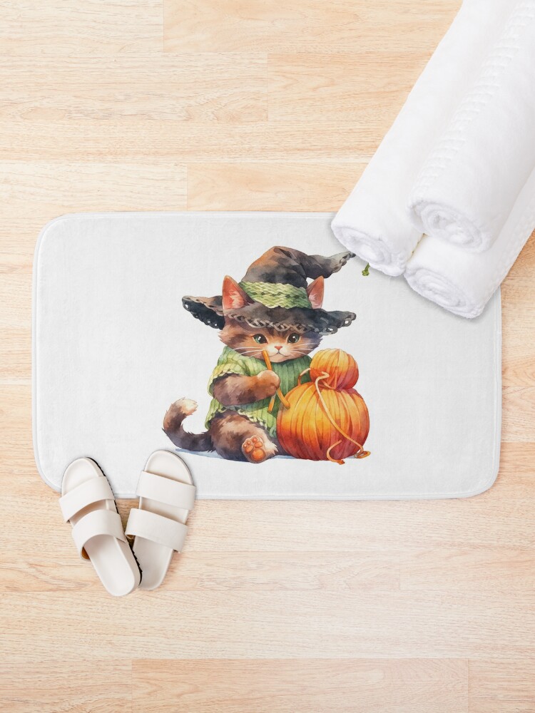 Discover Witch Cat in Halloween 17 | Bath Mat