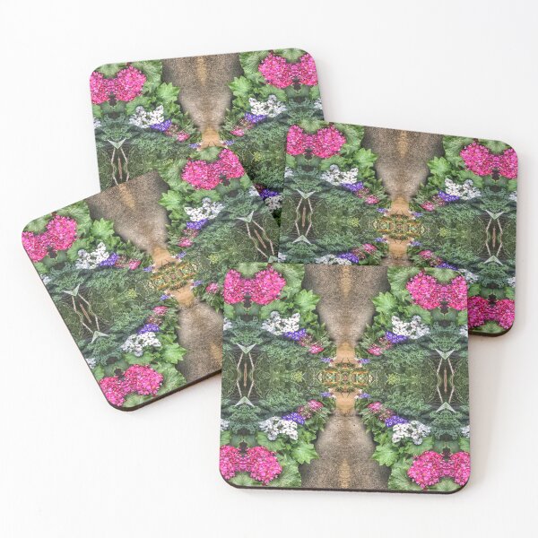 Item preview, Kaleidoscope Garden Path with Pink Flowers designed and sold by adriablack.