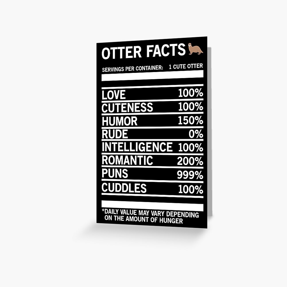 Otter Facts Funny Otter Lover T-shirt Greeting Card