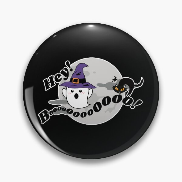 Item preview, Hey! Boo! | Cute Ghost with Cat over the Moon designed and sold by Kimochi-Shop.
