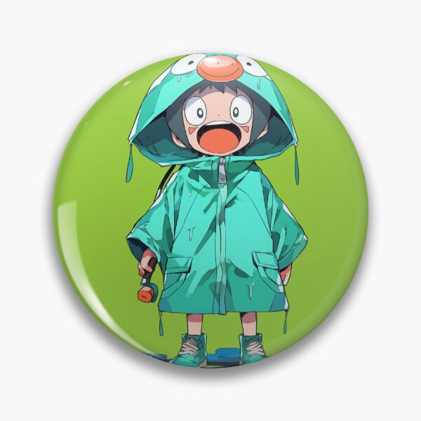 Item preview, Anime Frog Girl with Retro Kawaii Aesthetic: A Japanese Style Light Blue Back to school Froggy for Frog Lovers designed and sold by RibbitFans101.