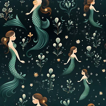 Artwork thumbnail, Mermaids Pattern 4 by DigitalPatternx