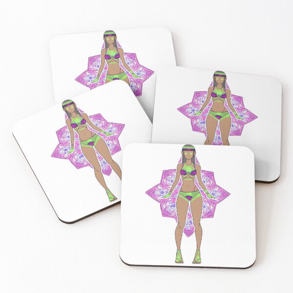 Item preview, Insane Tripping Anime Raver Girl en bikini psicodélico designed and sold by PixieRavePrints.
