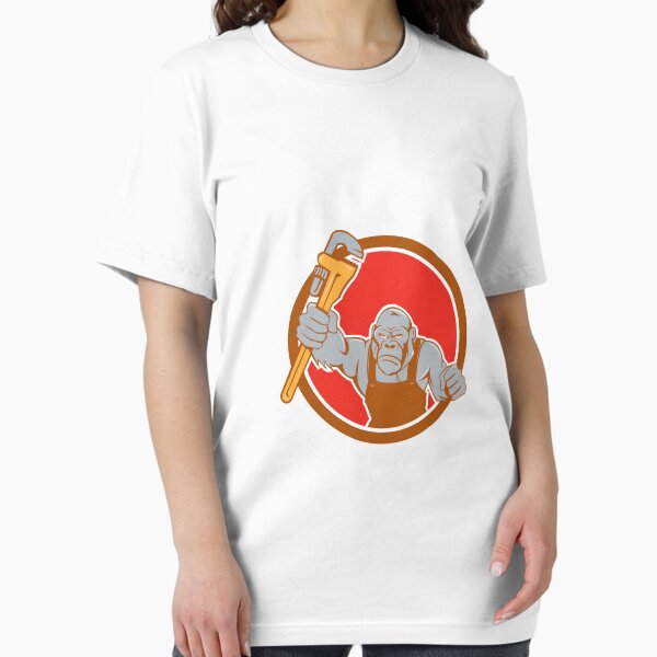 Item preview, Angry Gorilla Plumber Monkey Wrench Circle Cartoon designed and sold by patrimonio.