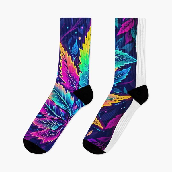 Item preview, Psychedelic Electric Boogaloo RGB Marijuana Cannabis Leaf Black Poster 4/4 designed and sold by wojysmokes.