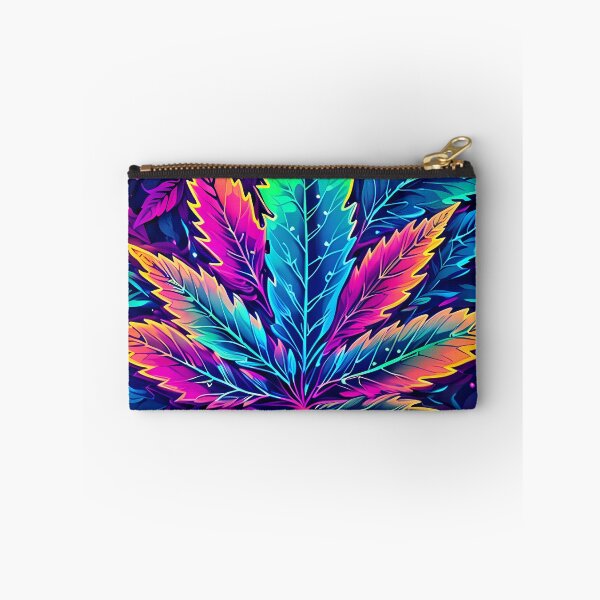 Item preview, Psychedelic Electric Boogaloo RGB Marijuana Cannabis Leaf Black Poster 4/4 designed and sold by wojysmokes.