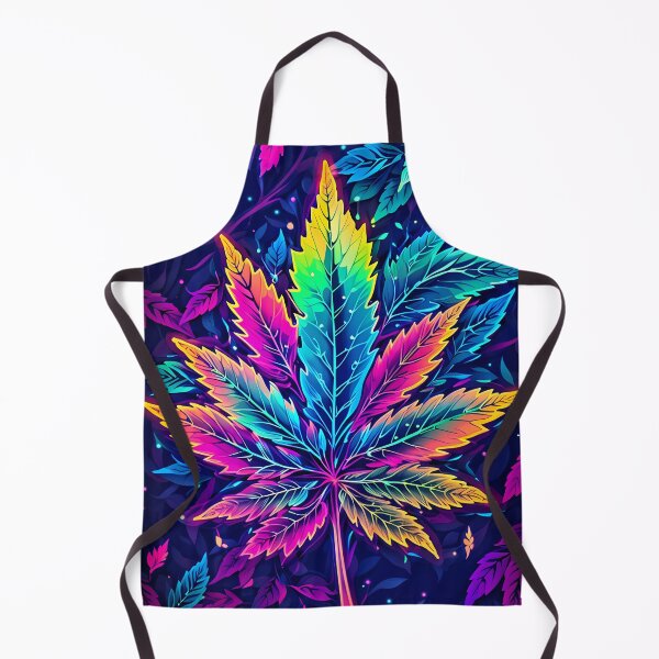 Item preview, Psychedelic Electric Boogaloo RGB Marijuana Cannabis Leaf Black Poster 4/4 designed and sold by wojysmokes.