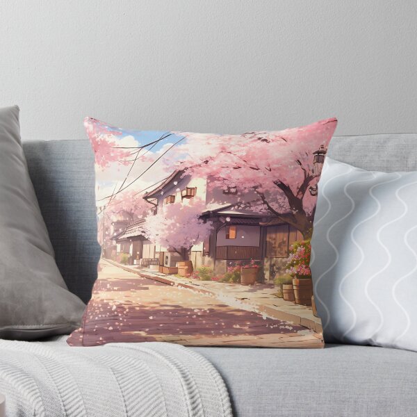 Item preview, Anime Style Japanese Street with Cherry Blossom Trees | A Beautiful and Serene Illustration of a Japanese Springtime Scene designed and sold by samuelpinzon.