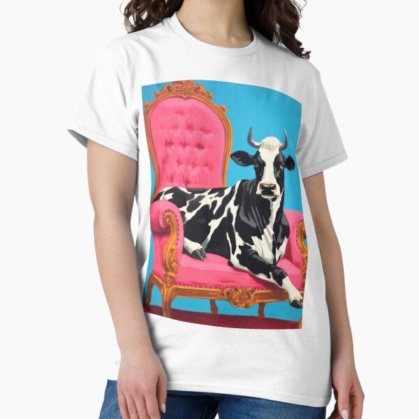 Vista previa del artículo con la obra «Vintage Luxury Cow Majesty Retro Bohemian Farmhouse Art», diseñado y vendido por PinkNomad.