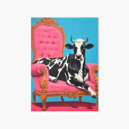Vista previa del artículo con la obra «Vintage Luxury Cow Majesty Retro Bohemian Farmhouse Art», diseñado y vendido por PinkNomad.