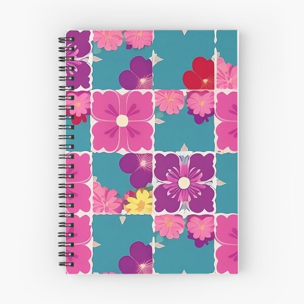Item preview, Floral Grid Pattern, Blue and Pink designed and sold by RobotWear.