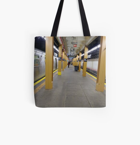 Subway station, New York, Brooklyn, Manhattan, New York City, Buildings, streets, trees All Over Print Tote Bag