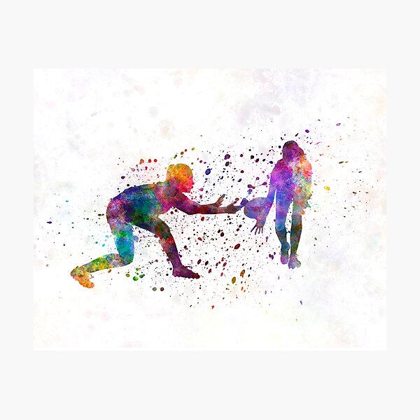 Woman Rugby 02 in watercolor Photographic Print