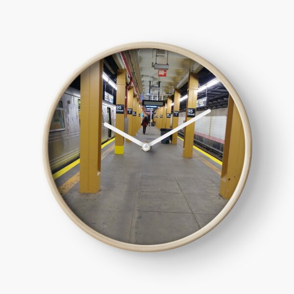 Subway station, New York, Brooklyn, Manhattan, New York City, Buildings, streets, trees Clock