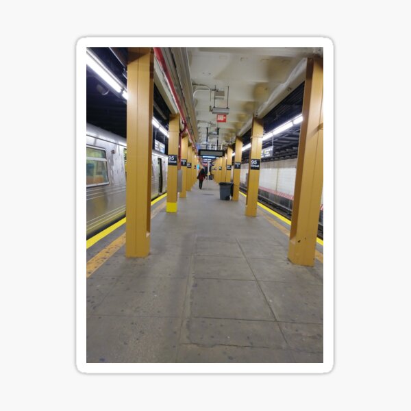 Subway station, New York, Brooklyn, Manhattan, New York City, Buildings, streets, trees Sticker
