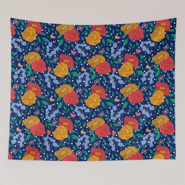Artikelvorschau, Wunderschönes Blumenmuster in Blau entworfen und verkauft von InkyPinky85.