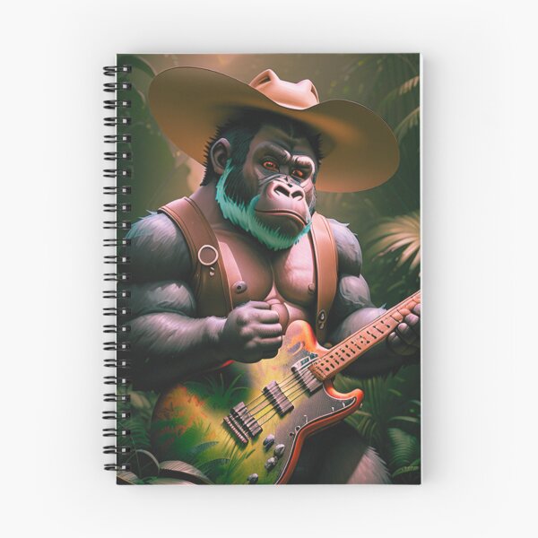 Item preview, a cool gorilla playing guitar in the jungle designed and sold by Pelzi100.